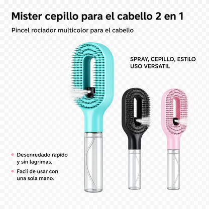 Cepillo Pulverizador de Agua 2 en 1 para el Cabello